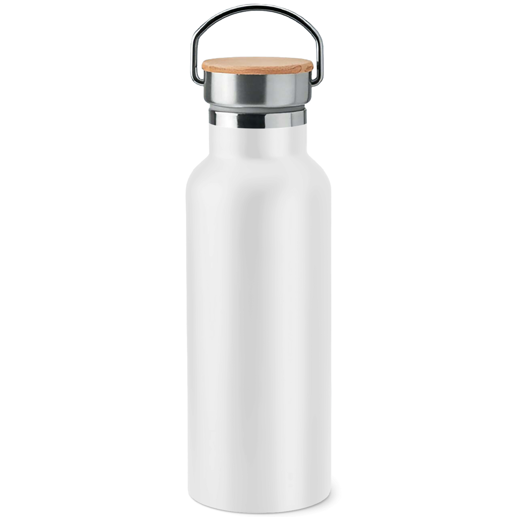 Edelstahl-Trinkflasche mit Bambusdeckel Mining race