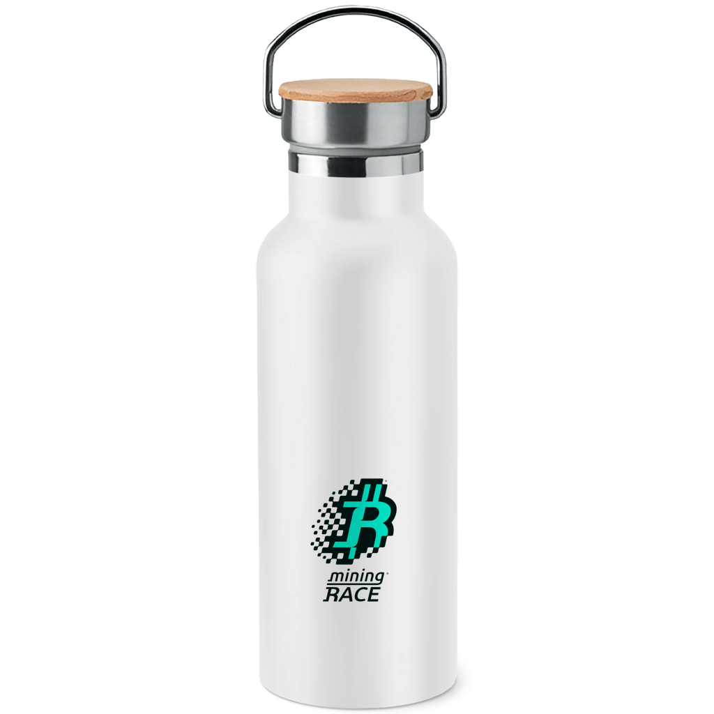 Edelstahl-Trinkflasche mit Bambusdeckel Mining race